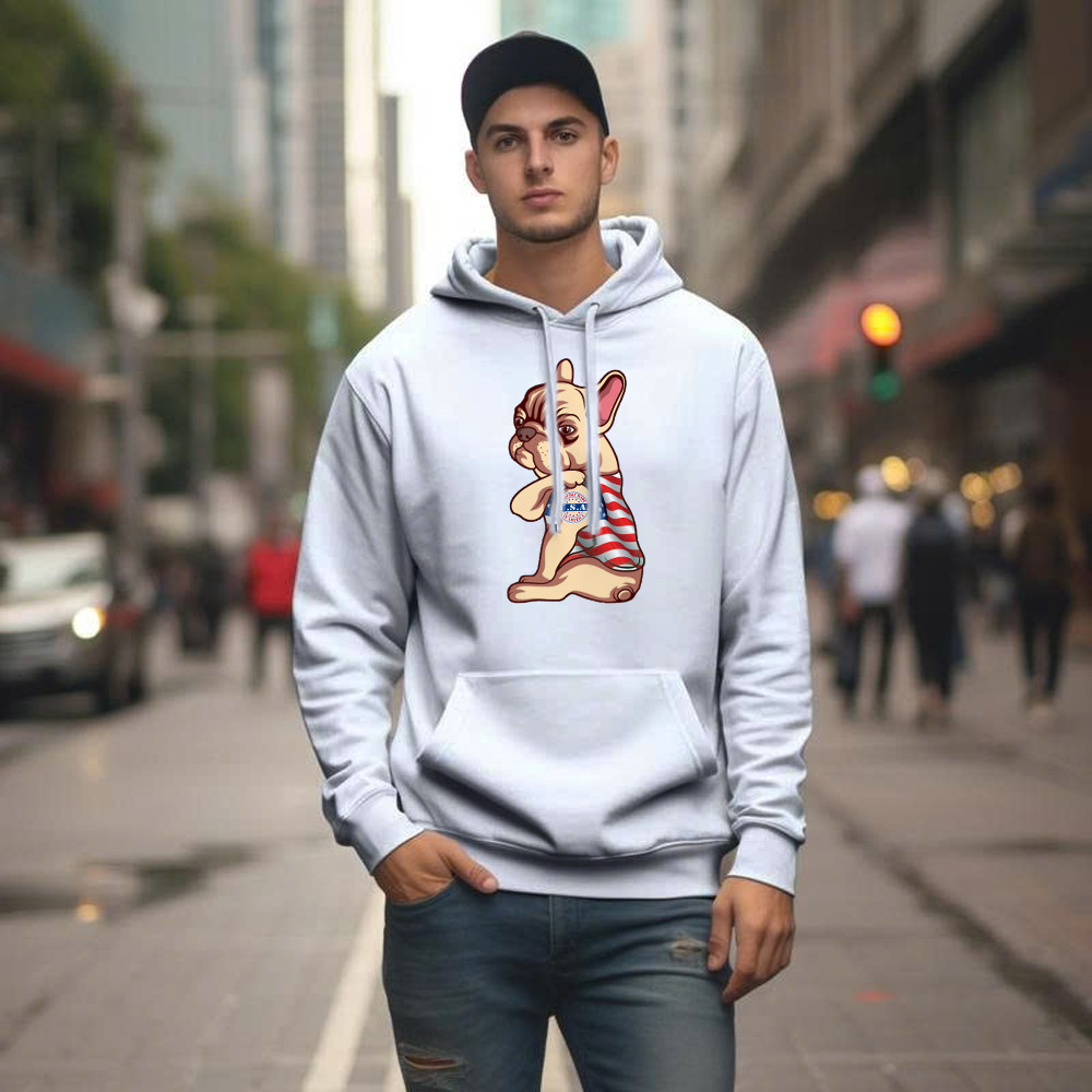 Pitbull With Tattoo USA Proudly Made In America Shirt Fun Dog Design Hoodie Patriotic Gift