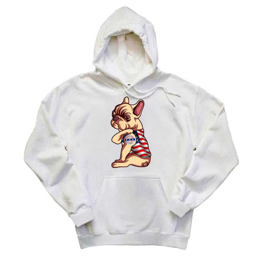 Pitbull With Tattoo USA Proudly Made In America Shirt Fun Dog Design Hoodie Patriotic Gift