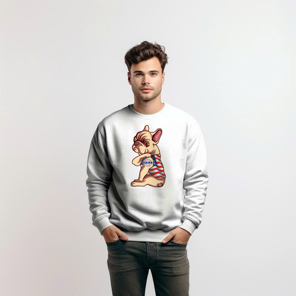 Pitbull With Tattoo USA Proudly Made In America Shirt Fun Dog Design Sweatshirt Patriotic Gift