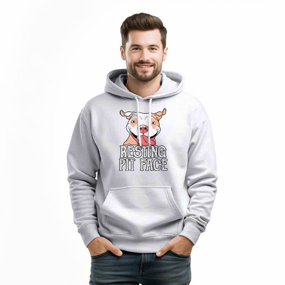 Resting Pit Face Shirt Funny Pitbull Graphic Hoodie Gifts For Dog Owners