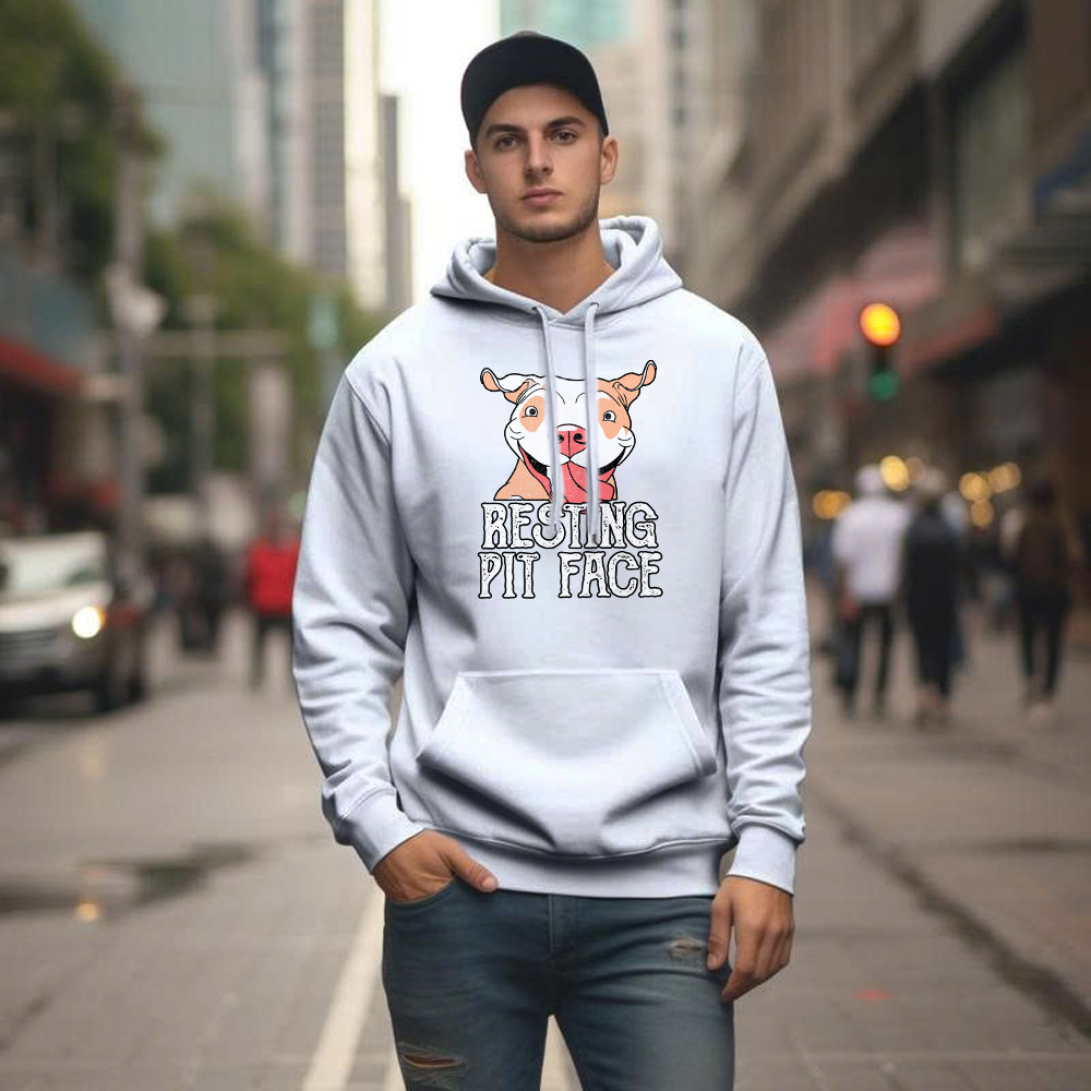 Resting Pit Face Shirt Funny Pitbull Graphic Hoodie Gifts For Dog Owners