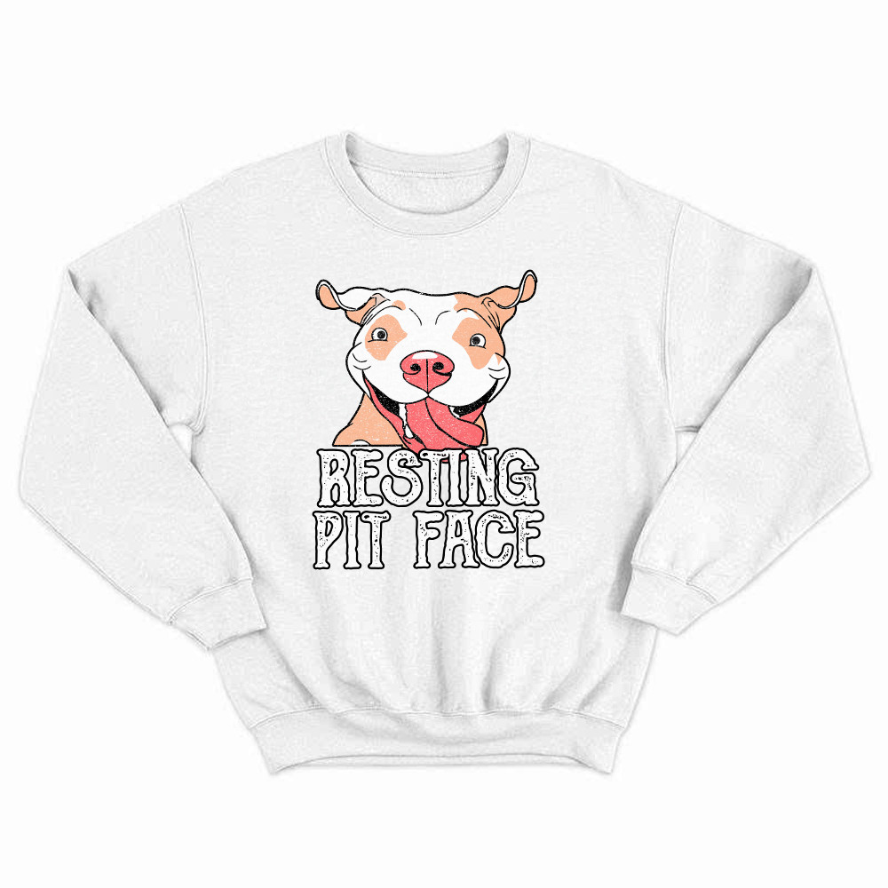 Resting Pit Face Shirt Funny Pitbull Graphic Sweatshirt Gifts For Dog Owners