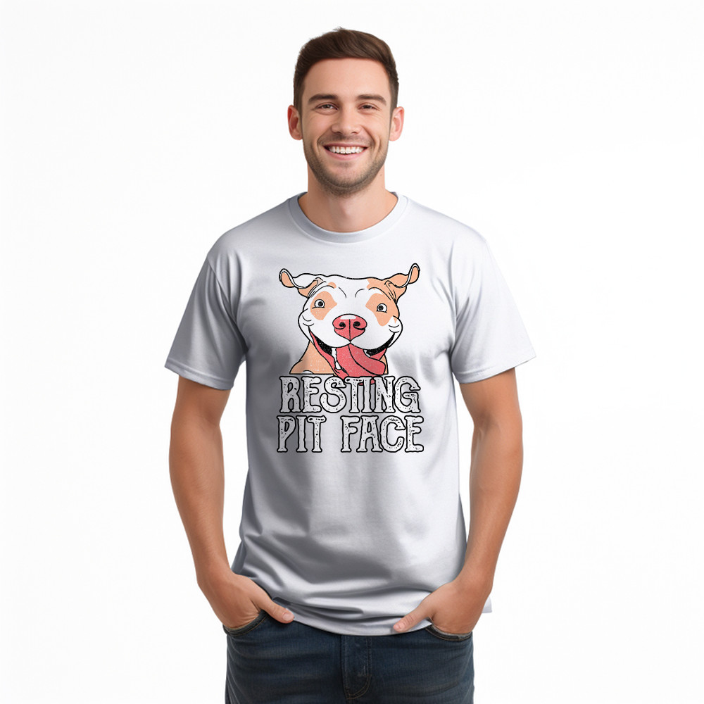 Resting Pit Face Shirt Funny Pitbull Graphic T-Shirt Gifts For Dog Owners