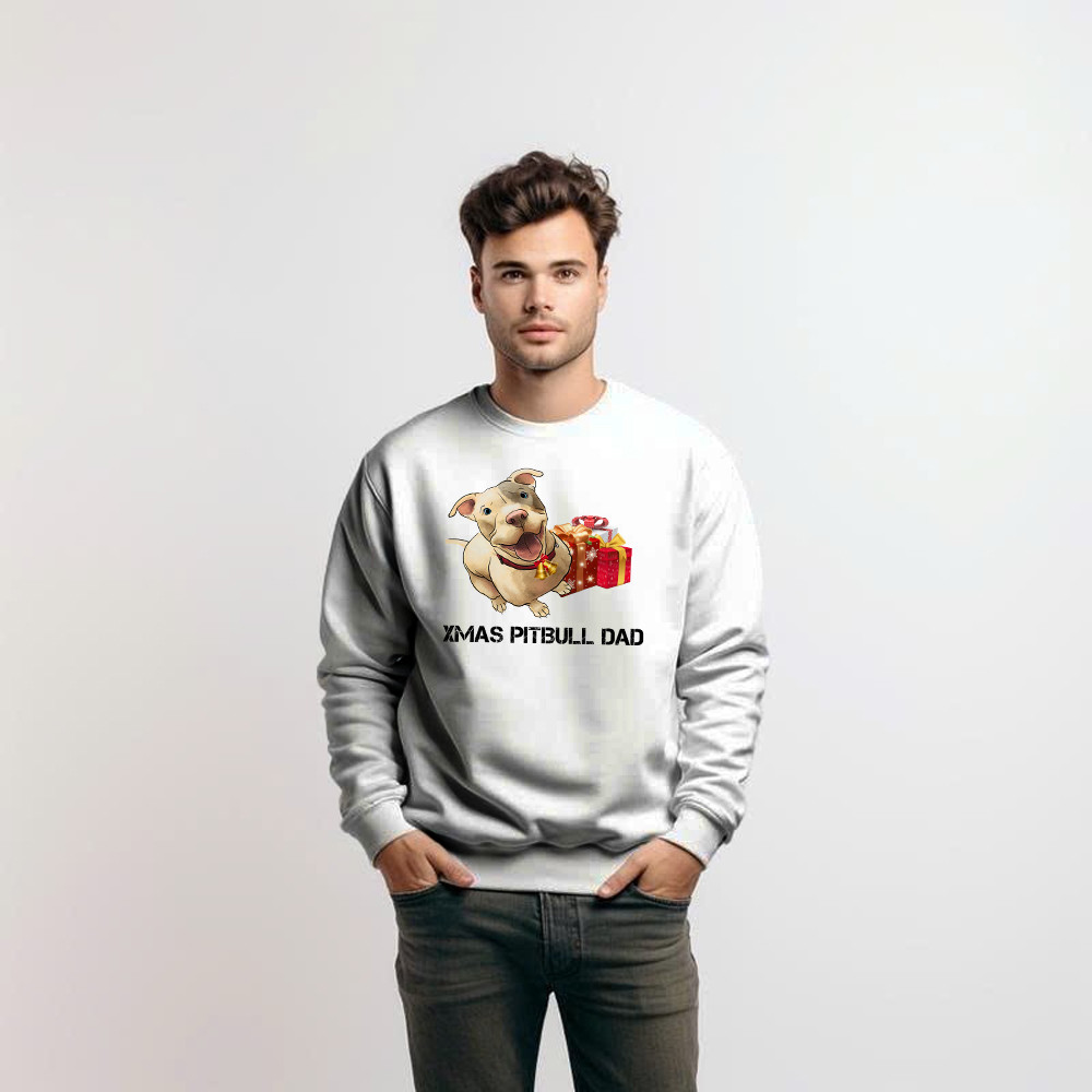 Xmas Pitbull Dad Shirt Funny Pitbull Sweatshirt Christmas Gifts For Dog Lovers