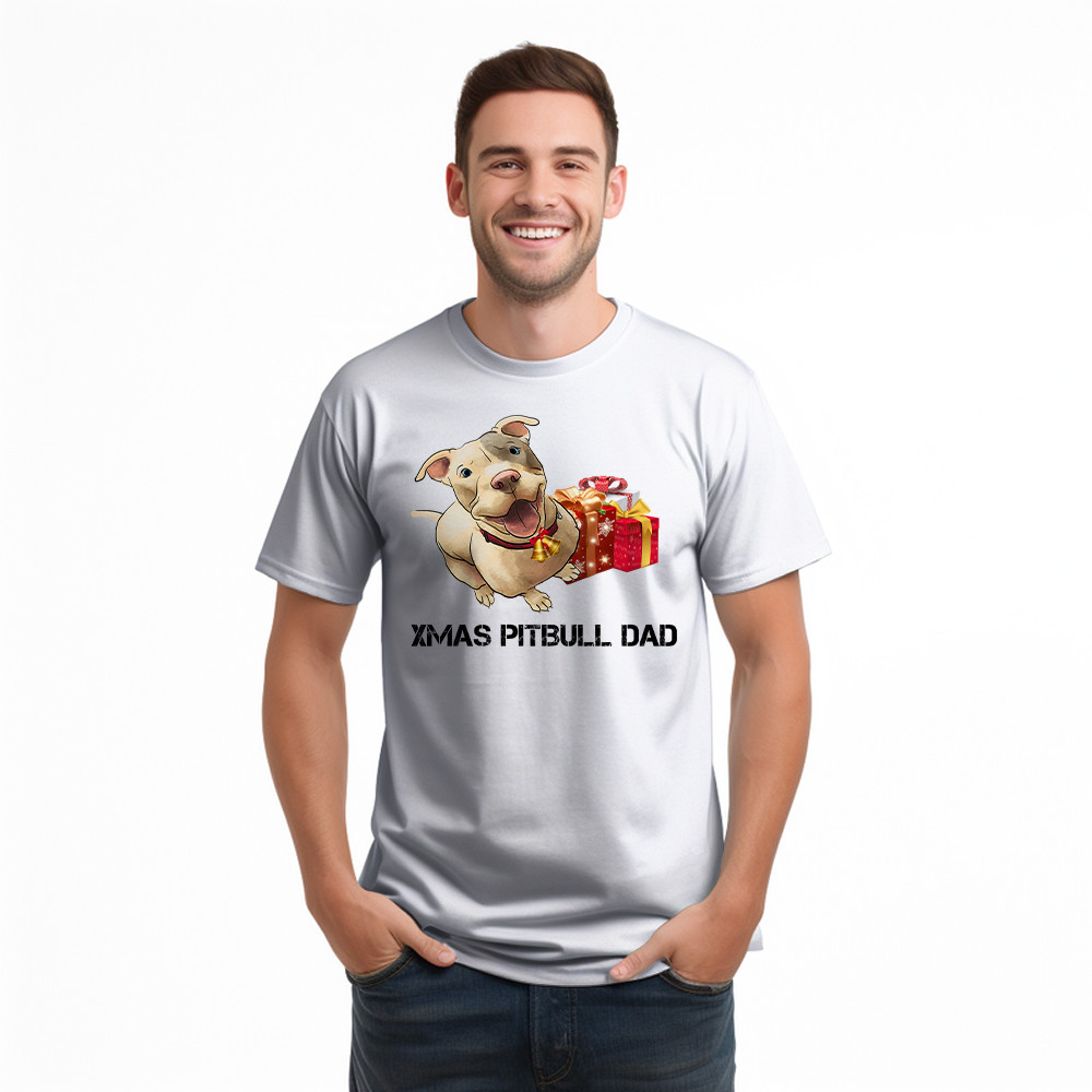 Xmas Pitbull Dad Shirt Funny Pitbull T-Shirt Christmas Gifts For Dog Lovers