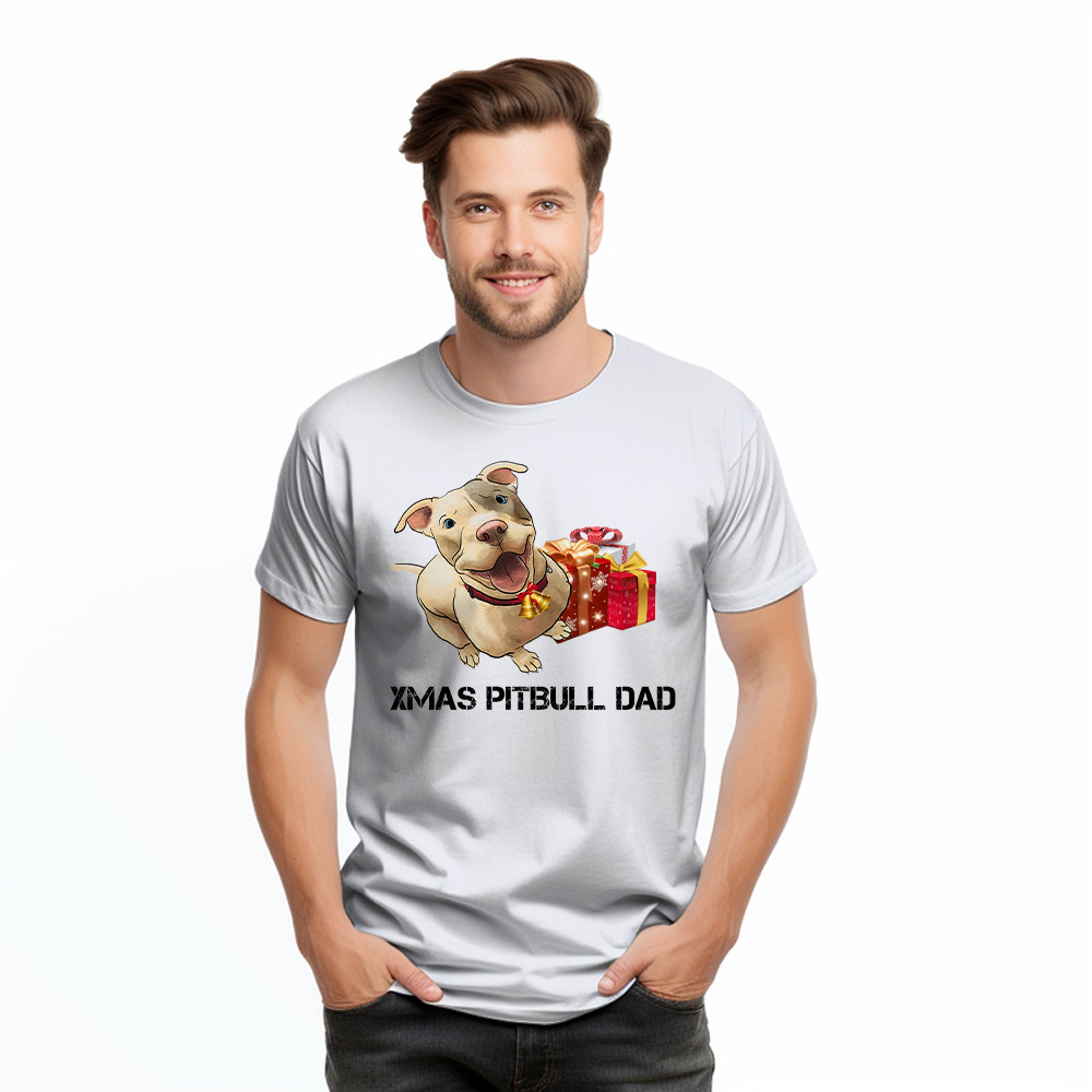 Xmas Pitbull Dad Shirt Funny Pitbull T-Shirt Christmas Gifts For Dog Lovers